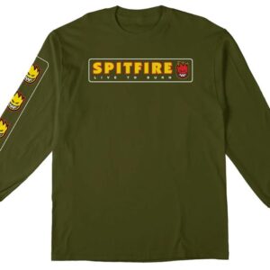 SPITFIRE LIVE TO BURN SLEEVE L/S TEE (MILITARY GREEN)