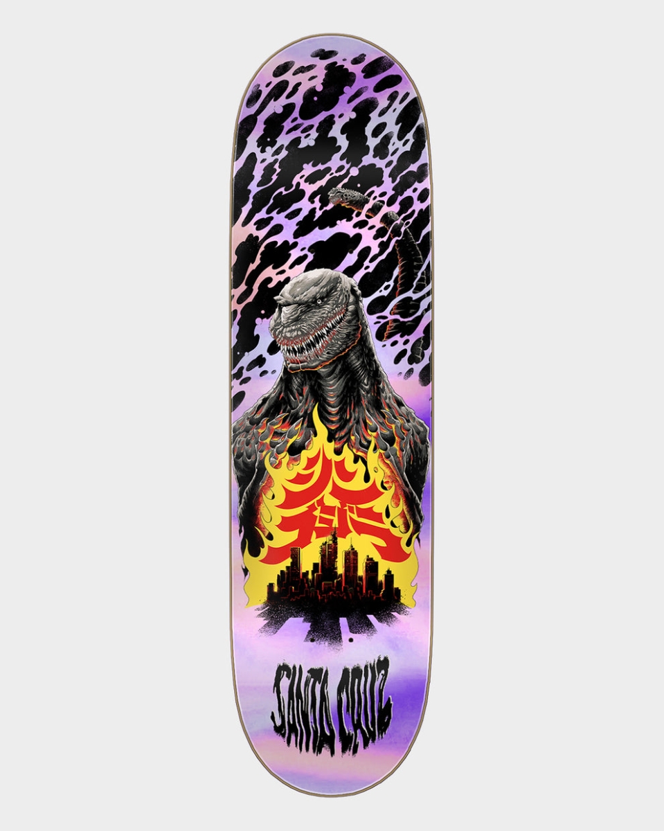 Santa Cruz X Godzilla Shin Knox Firepit Skateboard Deck 8.5in x 32.2"