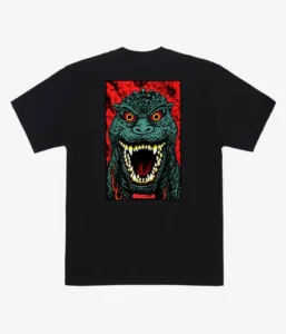 SANTA CRUZ X GODZILLA DESTROYER STRIPES HEAVYWEIGHT T-SHIRT BLACK