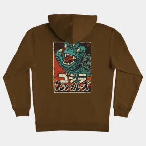 SANTA CRUZ X GODZILLA HAND HEAVYWEIGHT HOODIE BROWN
