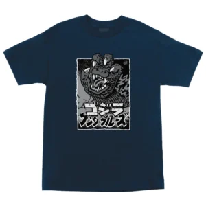 SANTA CRUZ X GODZILLA hard front HEAVYWEIGHT T-SHIRT Navy