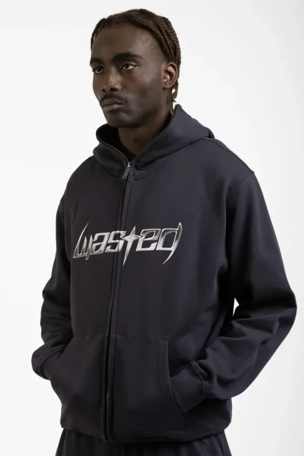WASTED PARIS Blade Balaclava Zip Hoodie Night Blue