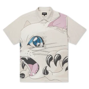 RIPNDIP METAL CLAW BUTTON UP SHIRT BONE