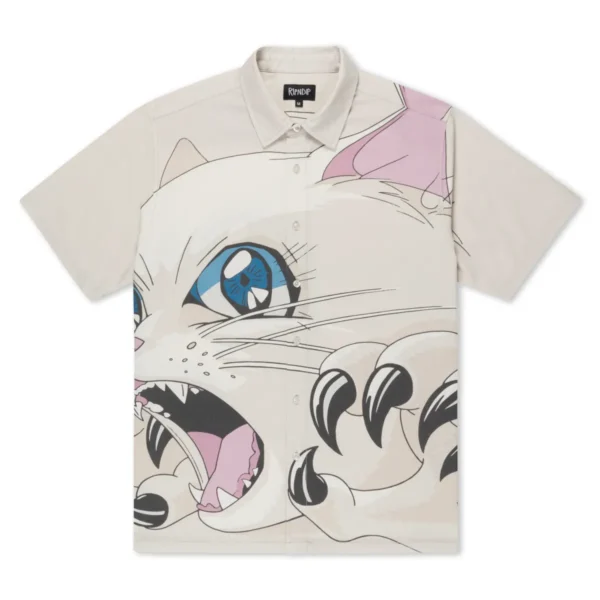 RIPNDIP METAL CLAW BUTTON UP SHIRT BONE