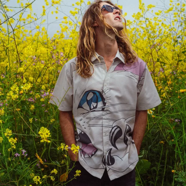 RIPNDIP METAL CLAW BUTTON UP SHIRT BONE