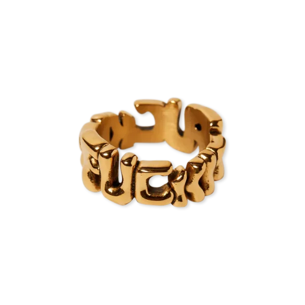 HUF Fuck It Warped Ring - Gold