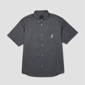 HUF ICARUS SHORTSLEEVE OXFORD SHIRT (WASHED BLACK)