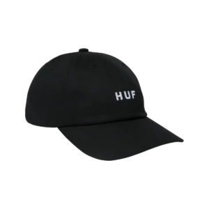 HUF SET OG CURVED VISOR 6-PANEL HAT BLACK