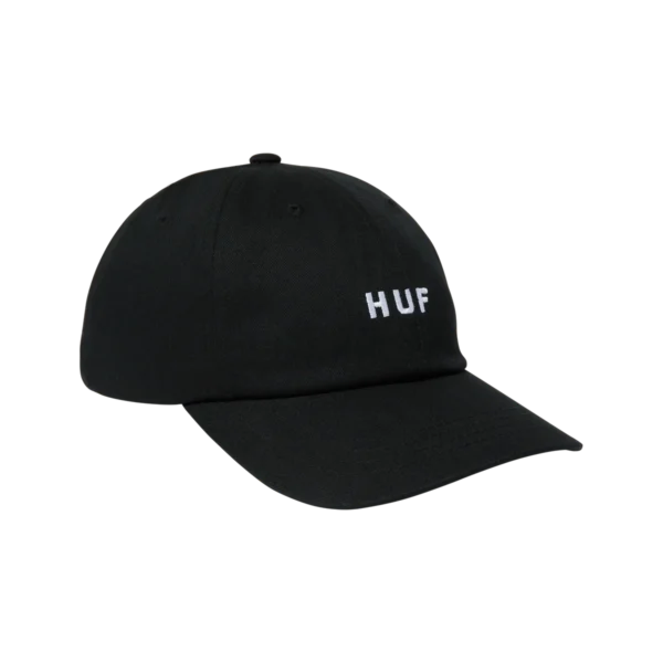 HUF SET OG CURVED VISOR 6-PANEL HAT BLACK