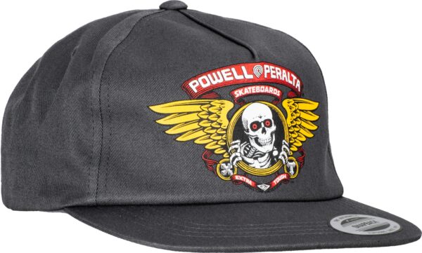 Powell Peralta Winged Ripper Snap Back Cap (Charcoal)