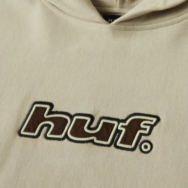 HUF LOGO APPLIQUE HOODIE FLEECE PUTTY