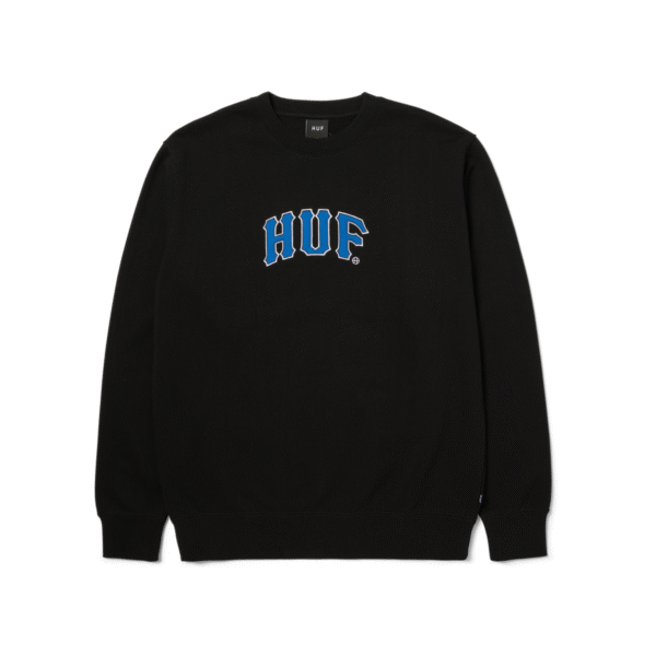 HUF ARCH APPLIQUE CREWNECK (BLACK)