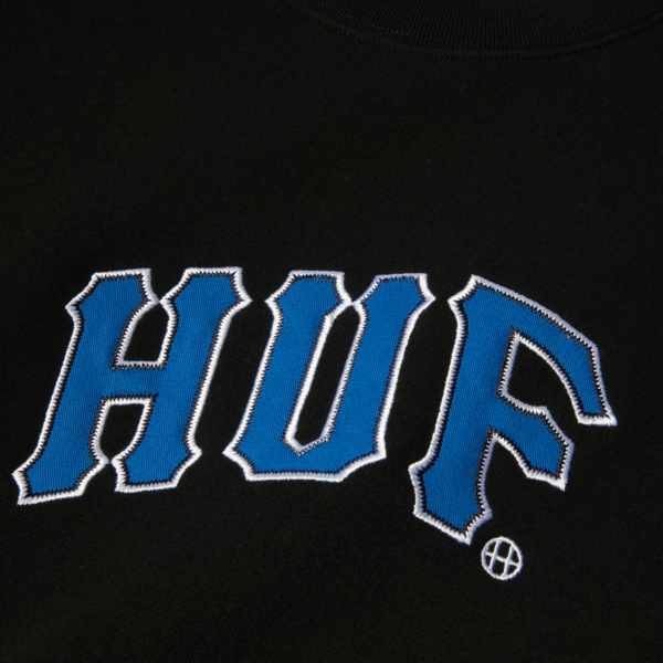 HUF ARCH APPLIQUE CREWNECK (BLACK)