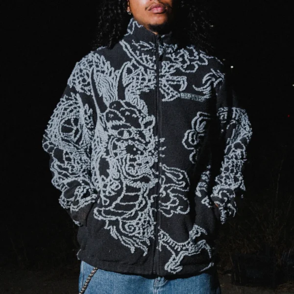 RIPNDIP HAKU REVERSIBLE JACKET (BLACK / CHARCOAL)