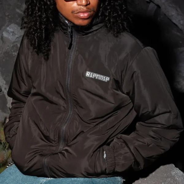RIPNDIP HAKU REVERSIBLE JACKET (BLACK / CHARCOAL)