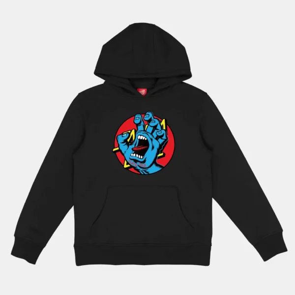 Santa Cruz Youth Hood Youth Hand Dot Front Hood KIDS (BLACK)