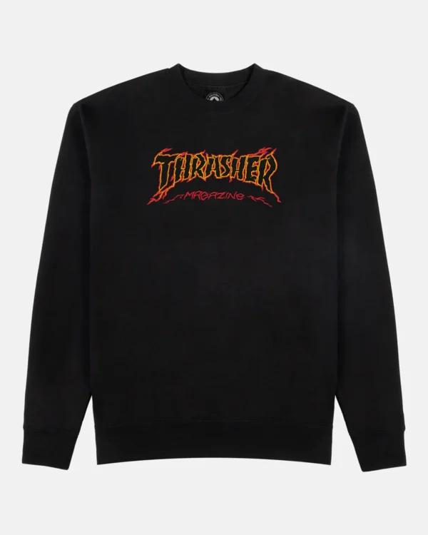 THRASHER CRACKED BY EXTEENAGER CREWNECK (BLACK)
