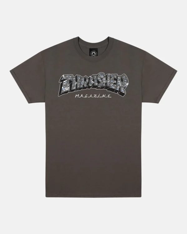 THRASHER DISCO BY SPANKY T-SHIRT (CHARCOAL)