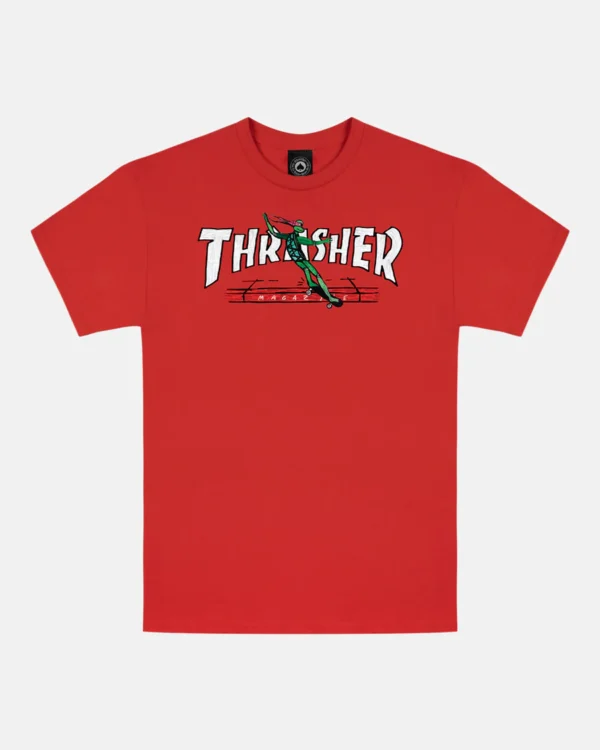 THRASHER RED CURB BY LSD WORLDPEACE T-SHIRT (RED)