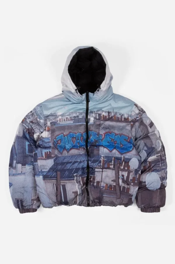 WASTED PARIS REVERSIBLE ELEVATION PUFFER (BLACK/MULTI)