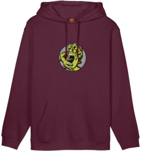 Santa Cruz Hood Hand Dot Front Hoodie (DARK CHERRY)