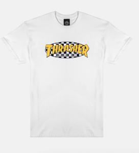 THRASHER CHECKERED OVAL T-SHIRT (WHITE)