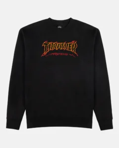 THRASHER CRACKED BY EXTEENAGER CREWNECK (BLACK)